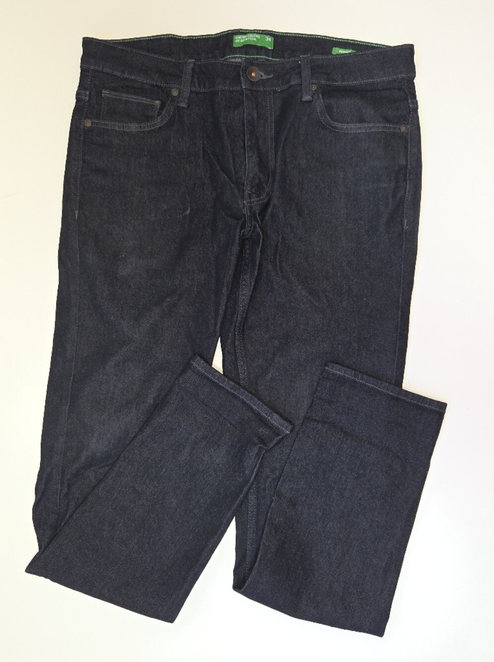 United Colors of Benetton Jeans Mens 34 Skinny Stretch Dark Wash Denim Pants